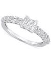 Macy's Diamond Princess Engagement Ring (1 Ct. T.w.) In 14k Gold In White Gold