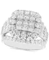 Macy's Diamond Square Shaped Halo Cluster Engagement Ring (2 Ct. T.w.) In 14k White Gold In White Gold