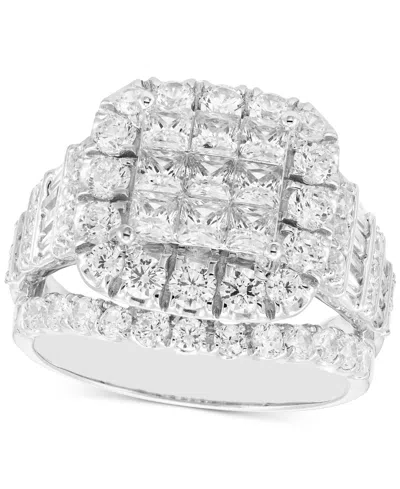 MACY'S DIAMOND PRINCESS HALO CLUSTER ENGAGEMENT RING (3 CT. T.W.) IN 14K WHITE GOLD