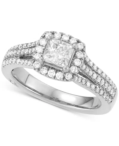 Macy's Diamond Princess Halo Engagement Ring (1-1/5 Ct. T.w.) In 18k White Gold