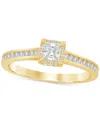 MACY'S DIAMOND PRINCESS HALO ENGAGEMENT RING (1/2 CT. T.W.) IN 14K GOLD