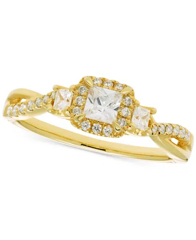 Macy's Diamond Princess Halo Twist Engagement Ring (1/2 Ct. T.w.) In 14k Gold
