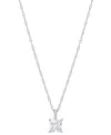 Macy's Diamond Princess Solitaire 18" Pendant Necklace (3/8 Ct. T.w.) In 14k Gold In White Gold