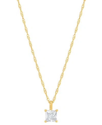 Macy's Diamond Princess Solitaire 18" Pendant Necklace (3/8 Ct. T.w.) In 14k Gold In Yellow Gold