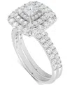 Macy's Diamond Princess Triple Halo Bridal Ring Set (1-1/2 Ct. T.w.) In 14k White Gold