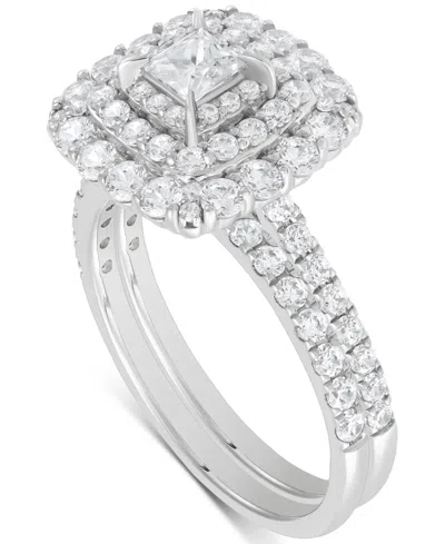 Macy's Diamond Princess Triple Halo Bridal Ring Set (1-1/2 Ct. T.w.) In 14k White Gold