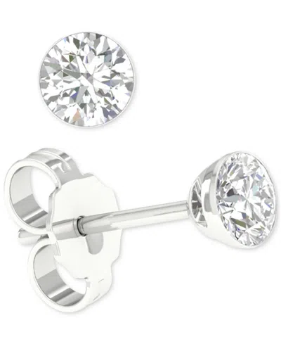 Macy's Diamond Prongless Stud Earrings (1/2 Ct. T.w.) In 14k White Gold