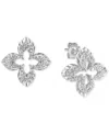 Macy's Diamond Quatrefoil Openwork Stud Earrings (1/4 Ct. T.w.) In 14k White Gold