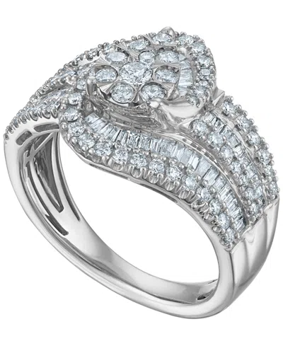Macy's Diamond Ring (1 Ct. T.w.) In 10k White Gold In Metallic