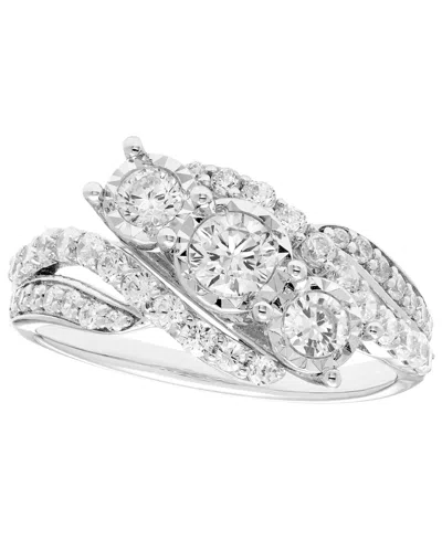 Macy's Diamond Ring (1 Ct. T.w.) In 10k White Gold (also In 10k Yellow Gold) In Multi