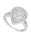 Macy's Diamond Ring (1 Ct. T.w.) In 10k White Gold In Metallic