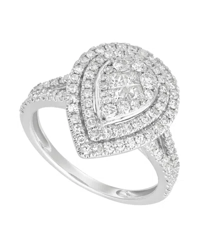 Macy's Diamond Ring (1 Ct. T.w.) In 10k White Gold In Metallic