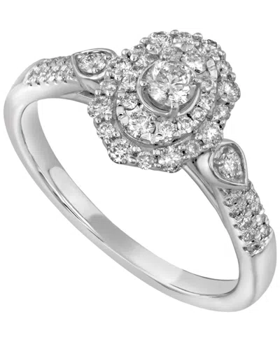 Macy's Diamond Ring (1/2 Ct. T.w.) In 14k White Gold In Silver