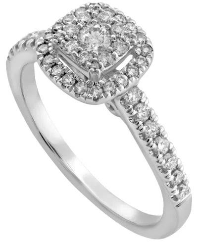 Macy's Diamond Ring (1/2 Ct. T.w.) In 14k White Gold In Metallic