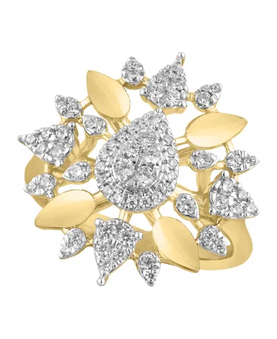 Macy's Diamond Ring (1/2 Ct. T.w.) In 14k Yellow Gold White Rhodium