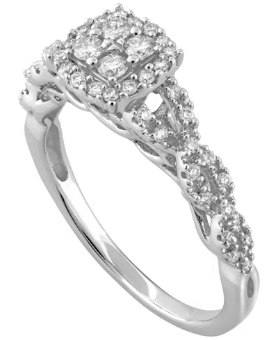 Macy's Diamond Ring (1/3 Ct. T.w.) In 14k White Gold In Silver