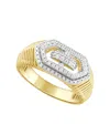 Macy's Diamond Ring (1/4 Ct. T.w.) In 10k Yellow Gold With White Rhodium In Gold