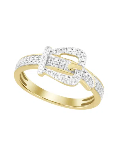 Macy's Diamond Ring (1/4 Ct. T.w.) In 10k Yellow Gold With White Rhodium