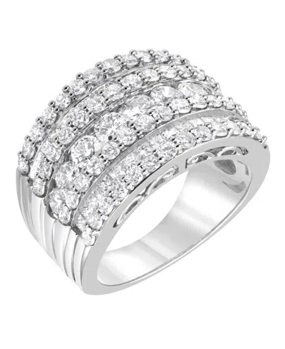 Macy's Diamond Ring (3 Ct. T.w.) In 14k White Gold In Metallic