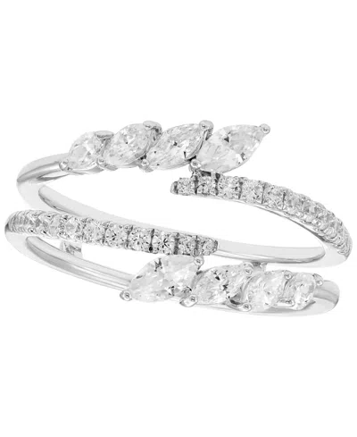 Macy's Diamond Ring Guard (3/4 Ct. T.w.) In 14k White Gold In Silver