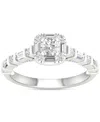 MACY'S DIAMOND ROUND & BAGUETTE ENGAGEMENT RING (7/8 CT. T.W.) IN 14K WHITE GOLD