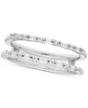 Macy's Diamond Round & Baguette Enhancer Ring Guard (1/4 Ct. T.w.) In 14k White Gold In White Gold