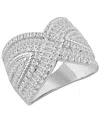 Macy's Diamond Round & Baguette Statement Ring (2 Ct. T.w.) In 14k White Gold In White Gold