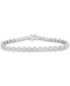 Macy's Diamond Round Link Bracelet (1 Ct. T.w.) In Sterling Silver In Sterling Silver