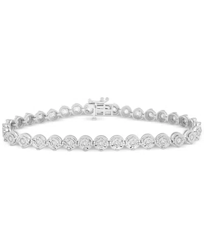 Macy's Diamond Round Link Bracelet (1 Ct. T.w.) In Sterling Silver