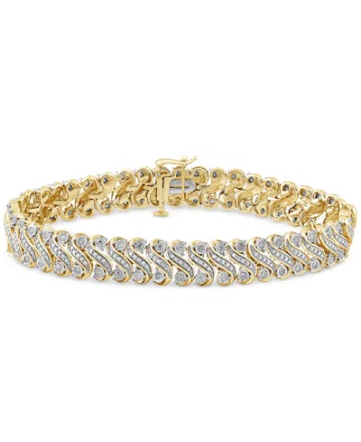 Macy's Diamond S Link Statement Bracelet (1 Ct. T.w.) In Gold-plated Sterling Silver