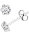 Macy's Diamond Scallop Edge Stud Earrings (1/4 Ct. T.w.) In 14k White Gold In White Gold