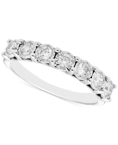 Macy's Diamond Seven Stone Band (1/2 Ct. T.w.) In 14k White Gold In Metallic