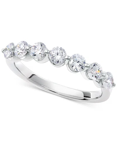 Macy's Diamond Seven Stone Band (3/4 Ct. T.w.) In 14k White Or Yellow Gold In White Gold