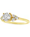 Macy's Diamond Shoulder Cluster Engagement Ring (1 Ct. T.w.) In 14k Gold In Yellow Gold
