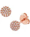 Macy's Diamond Small Fireball Stud Earrings (3/8 Ct. T.w.) In 10k Rose Gold In Rose Gold