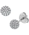 Macy's Diamond Small Fireball Stud Earrings (3/8 Ct. T.w.) In 14k White Gold In White Gold