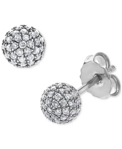 Macy's Diamond Small Fireball Stud Earrings (3/8 Ct. T.w.) In 14k White Gold