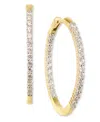 Macy's Diamond Small Hoop Earrings (1 Ct. T.w.) In 14k White Gold Or 14k Yellow Gold, Exclusively At  In Gold