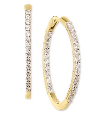 Macy's Diamond Small Hoop Earrings (1 Ct. T.w.) In 14k White Gold Or 14k Yellow Gold, Exclusively At