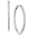 Macy's Diamond Small Hoop Earrings (1 Ct. T.w.) In 14k White Gold Or 14k Yellow Gold, Exclusively At  In White