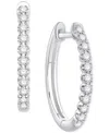 Macy's Diamond Small Hoop Earrings (1/3 Ct. T.w.) In 10k White Gold Or 10k Yellow Gold In White Gold