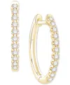 Macy's Diamond Small Hoop Earrings (1/3 Ct. T.w.) In 10k White Gold Or 10k Yellow Gold In Yellow Gold