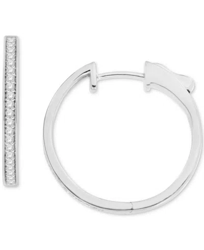 Macy's Diamond Small Hoop Earrings (1/4 Ct. T.w.) In Sterling Silver, 0.94
