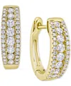 Macy's Diamond Small Hoop Earrings (3/4 Ct. T.w.) In Yellow Gold