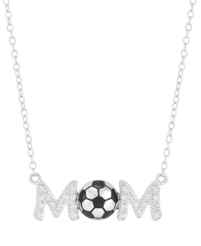 Macy's Diamond Soccer Mom Pendant Necklace (1/10 Ct. T.w.) In Sterling Silver Or 14k Gold-plated Sterling S