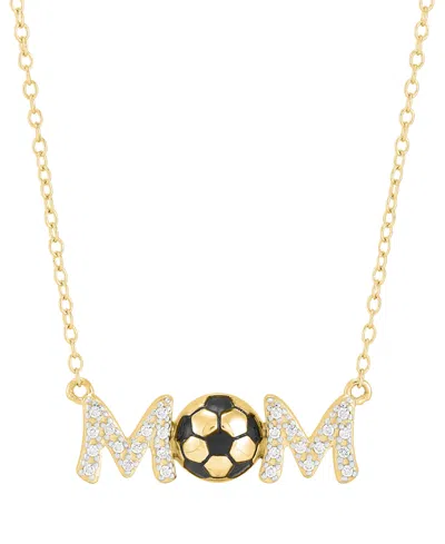 Macy's Diamond Soccer Mom Pendant Necklace (1/10 Ct. T.w.) In Sterling Silver Or 14k Gold-plated Sterling S In Gold-plated Sterling Silver