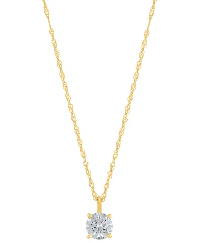 Macy's Diamond Solitaire 18" Pendant Necklace (1/2 Ct. T.w.) In 14k Gold In Yellow Gold