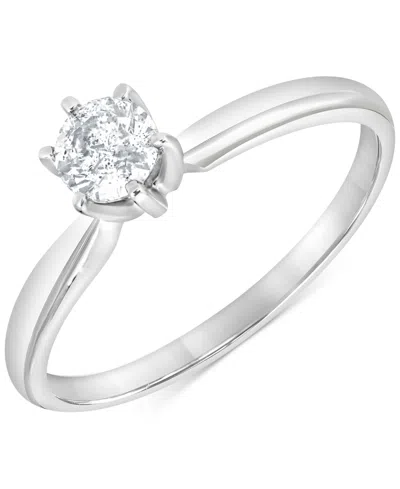 Macy's Diamond Solitaire Engagement Ring (1/3 Ct. T.w.) In 14k White Gold