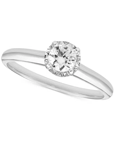 Macy's Diamond Solitaire Engagement Ring (1/4 Ct. T.w.) In 14k White Gold