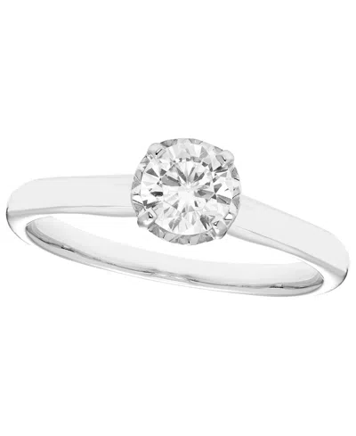 Macy's Diamond Solitaire Ring (1/2 Ct. T.w.) In 14k White Gold In Silver